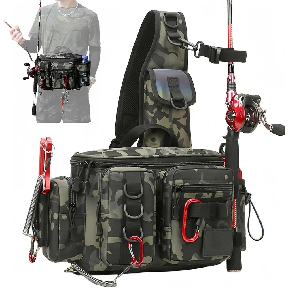 Sling Lure Fishing Tackle Bag Shoulder Pack Case Tackle Waist Fanny Bag